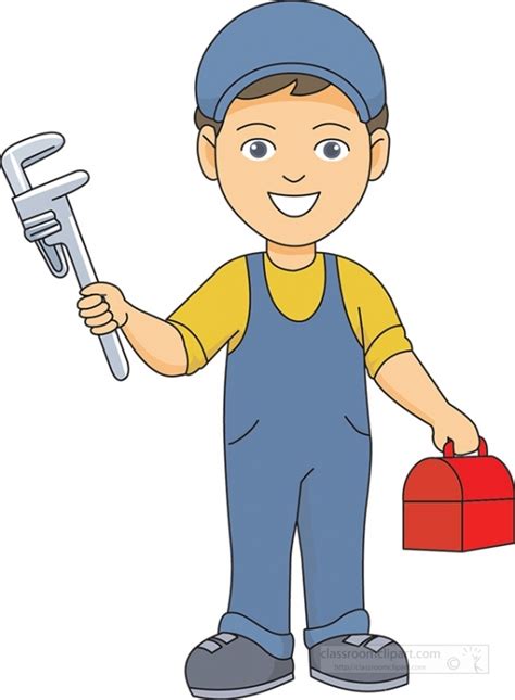 Plumber With Tools Classroom Clip Art