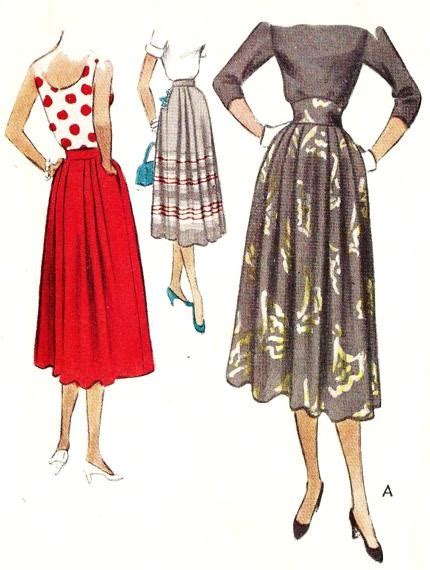 1950 Lovely Skirt Pattern Mccall 8296 Shaped And Raised Waistband Or