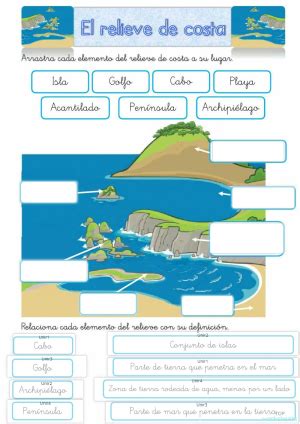 Elementos Del Relieve De Costa Ficha Interactiva TopWorksheets