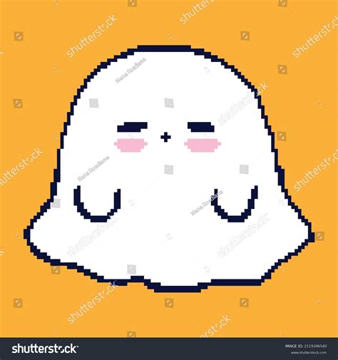 Cute Ghost Pixel Art Games Applications Stock Vector Royalty Free