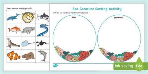 Sea Creature Sorting Activity