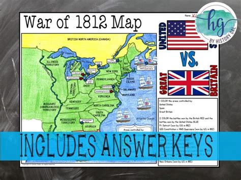 War Of 1812 Map Activity Print And Digital By History Gal In 2022