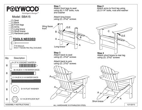 Polywood Sba15gy South Beach Slate Grey Plastic Patio Adirondack Chair