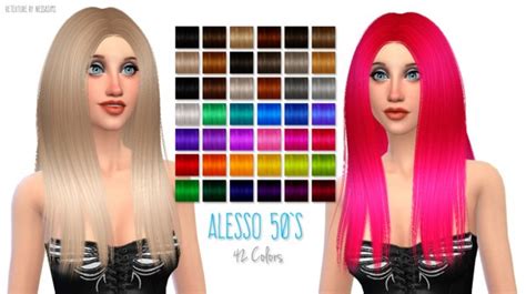 Sims 4 Hairs Nessa Sims Alesso 50′s Hairstyle Retextured