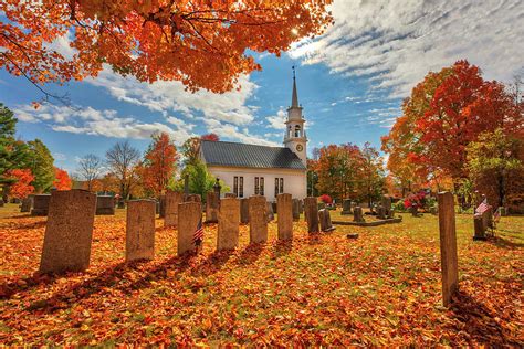 New England Fall Foliage At The Community Church Photograph By Juergen