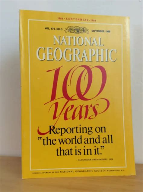 National Geographic 100 Years September 1988 Centennial Issue