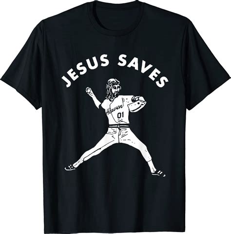 Jesus Saves Shirt Religious Christian Faith Baseball T