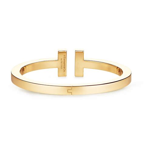 Tiffany T Square Bracelet In 18k Gold With Pavé Diamonds Medium