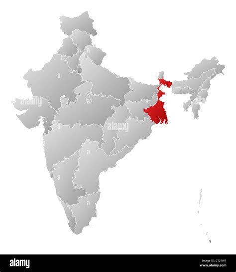 West Bengal In India Map Map Vector