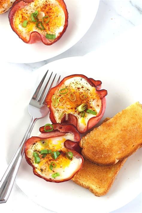 Cheesy Baked Eggs In Ham Cups Now Cook This