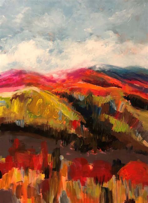 Rebecca Klementovich Sun Faced Mountain Painting Oil On Canvas At