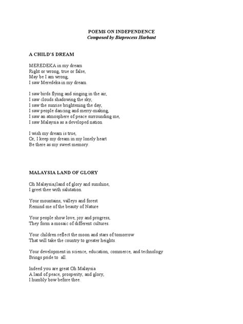 Select category deep thinkers despair environment faith fears friendship fun facts haiku hope how i feel about malaysia humour inspirational love malay poems news and events sadness. Merdeka Poems