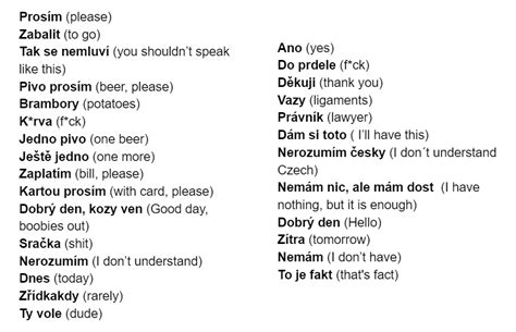Most Useful Czech Words Vocabulary Miner Medium