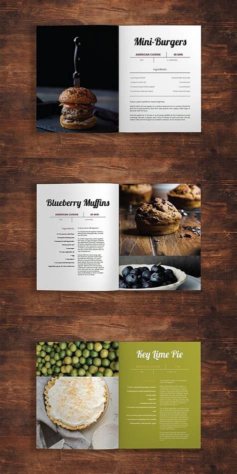 An Image Of Food Brochure On A Wooden Table