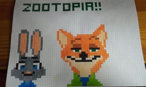 Les pixel art de disney sont aussi massivement représentés. dessin pixel art zootopia - Les dessins et coloriage
