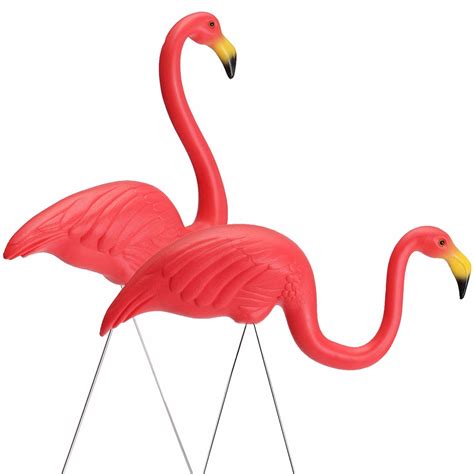 Why do people put pink flamingos on the lawn? Plastic Red Flamingo Lawn Figurine Garden Yard Grassland ...