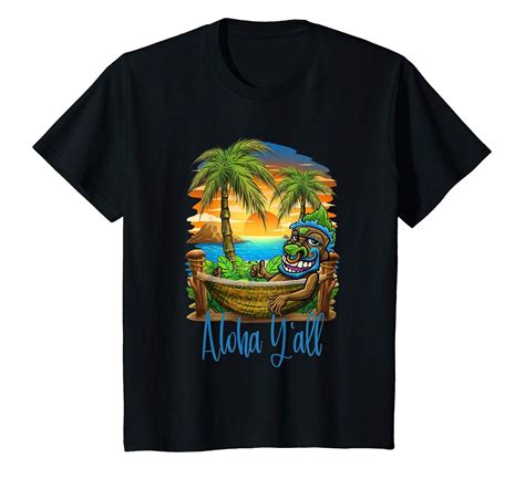 Aloha Yall Tiki Beach T Shirt Hawaii Vacation Group Shirt