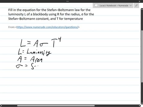 Solved Fill In The Equation For The Stefan Boltzmann Law For The