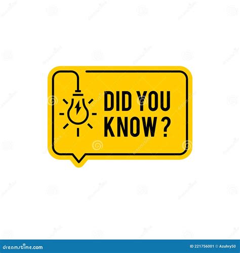 Did You Know Vector Template Post With Idea Bulb Light Icon For Soicial
