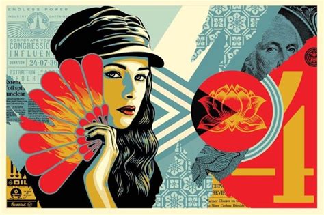 Shepard Fairey Obey Giant Golden Peace Girl Holiday Print 2016
