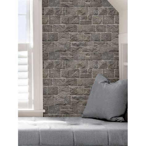 Inhome 286 Sq Ft Grey Vinyl Textured Stone 3d Self Adhesive Peel And