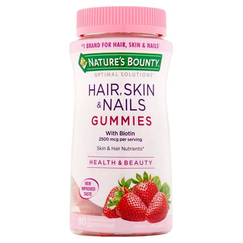 Natures Bounty Optimal Solutions Hair Skin And Nails Strawberry