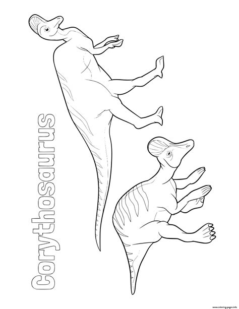 Dinosuars themed printable activity coloring pages for kids contains 5. Dinosaur Corythosaurus Coloring Pages Printable