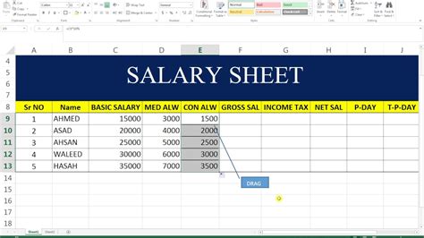 How To Make Salary Slip In Excel With Formula Pdf Sample Excel Templates