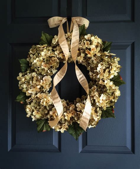 Beautiful Blended Hydrangea Wreath Front Door Wreaths