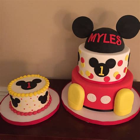 Mickey Mouse 1st Birthday Cake Photos Cantik