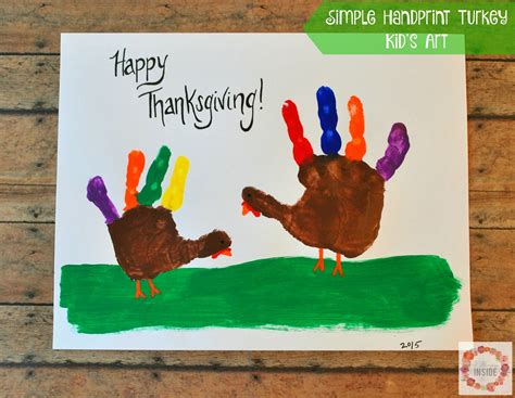 Simple Handprint Turkey Kids Art A Glimpse Inside
