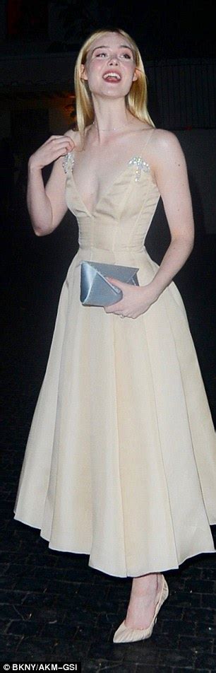 elle fanning stuns at the wme nominees golden globes after party daily mail online