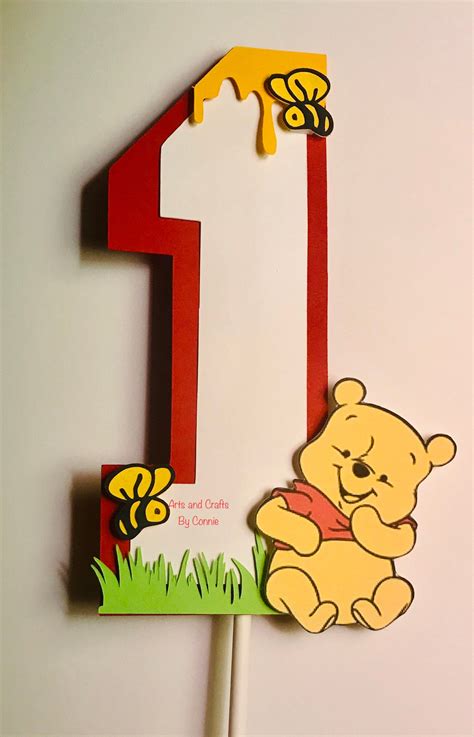 Winnie the Pooh Cake Topper Pooh Cake Topper Number One Cake - Etsy
