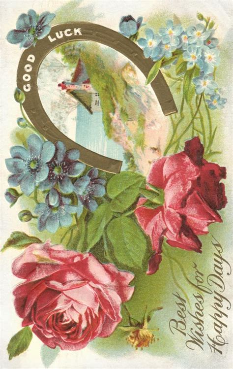 Vintage Best Wishes Postcard Print Vintage Fangirl