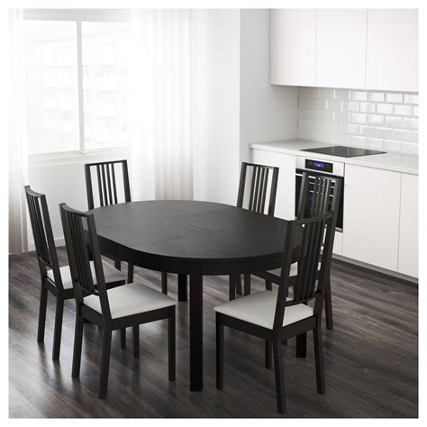 Makes it possible to adjust the table size according to need. BJURSTA brown-black, Extendable table - IKEA | Extendable ...