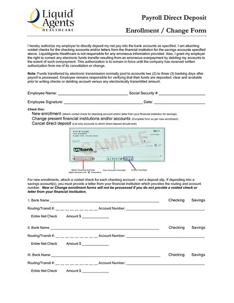 Sample letters for changing terms. Direct Deposit Authorization Form | Banks America