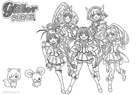 Glitter Force Chloe Coloring Page Coloring Pages