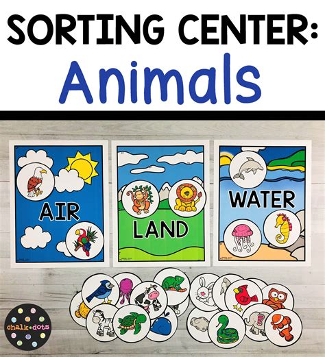 Animal Sort Air Land Water Preschool Sorting Activity Animal