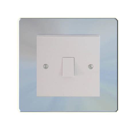 Light Switch Single Socket Finger Plate Surround Mirror Silver Chrome