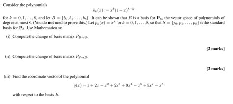 Solved Consider The Polynomials 8 K For K 08 And Let