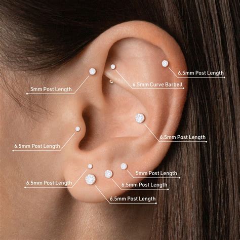Earring Post Length Size Guide Ear Piercings Chart Spike Hoop Earrings Earings Piercings