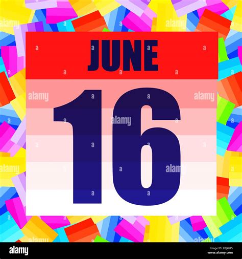 June 16 Icon For Planning Important Day Banner For Holidays And