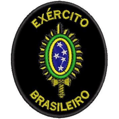 Patch Bordado Brasão Do Exército Brasileiro 9x7 5 Cm Cód 2236