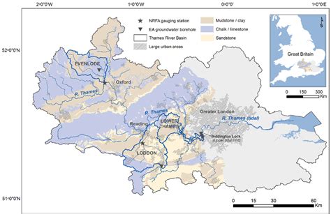 Physical Map Of Thames River