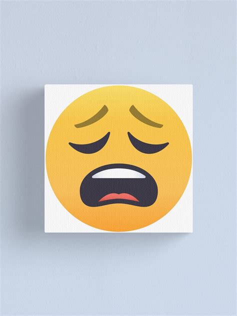Joypixels Weary Face Emoji Canvas Print By Joypixels Redbubble
