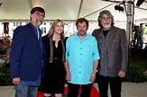 Jackie Owen poses with Randy Owen, Jeff Cook, and Teddy Gentry of the ...