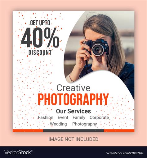 Photography Banner Template Social Media Vector Image