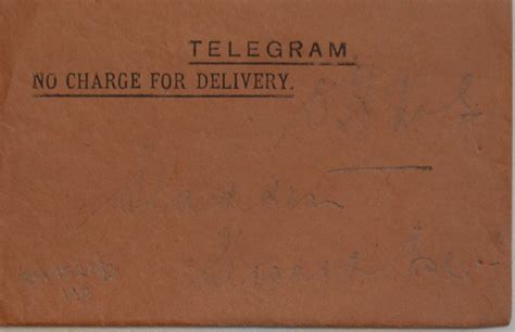 March 22nd 1917 Telegram From The War Office To Julius Sladden The