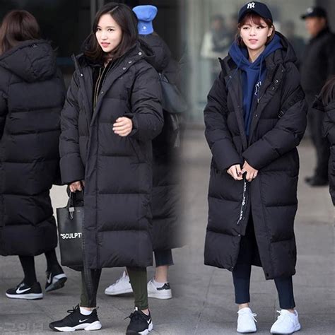 extra maxi long hooded korean black jacket and parka winter jacket outfits long black puffer