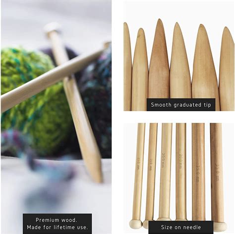 16 Inch Jumbo Straight Wooden Knitting Needles Us Large Sizes Etsy